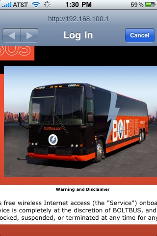 wifi접속시 나오는 Disclaimer 화면