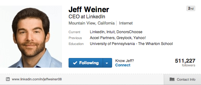 야후 임원출신인 링크드인CEO 제프 위너의 프로필.