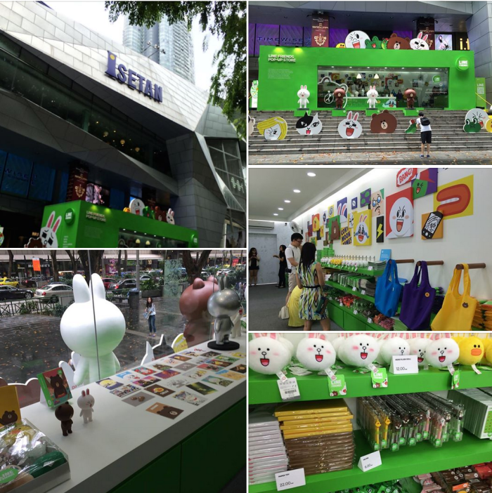 싱가폴의 오차드로드에서 만난 라인팝팝업스토어. 라인의 캐릭터를 소재로 한 각종 아이템을 파는데 손님들이 제법 많았다. 라인은 동남아등지에서도 선풍적 인기를 끌고 있다.