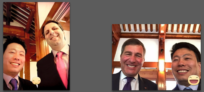 두 분과 각각 찍은 셀카.